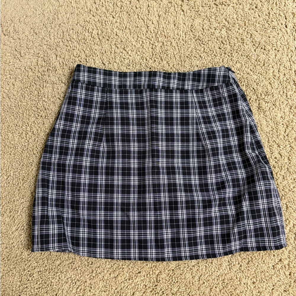 Plaid Black and White Women's Skirt